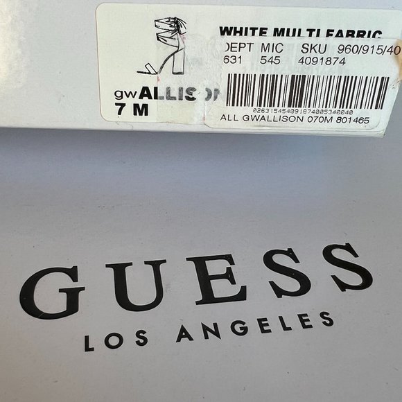 NEW Guess Pump Allison's Women White Leather Checkered Ribbon - Picture 8 of 14